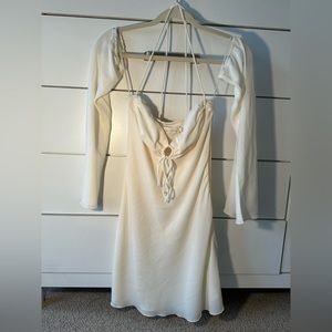 Beige Botany - Cream Detached Sleeve Mini Dress